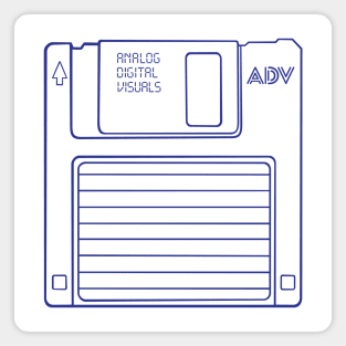 Floppy Disk (Cosmic Cobalt Blue Lines) Analog / Computer Magnet